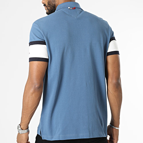 Polo Manches Courtes Colourblock Placement 0755 Bleu Marine