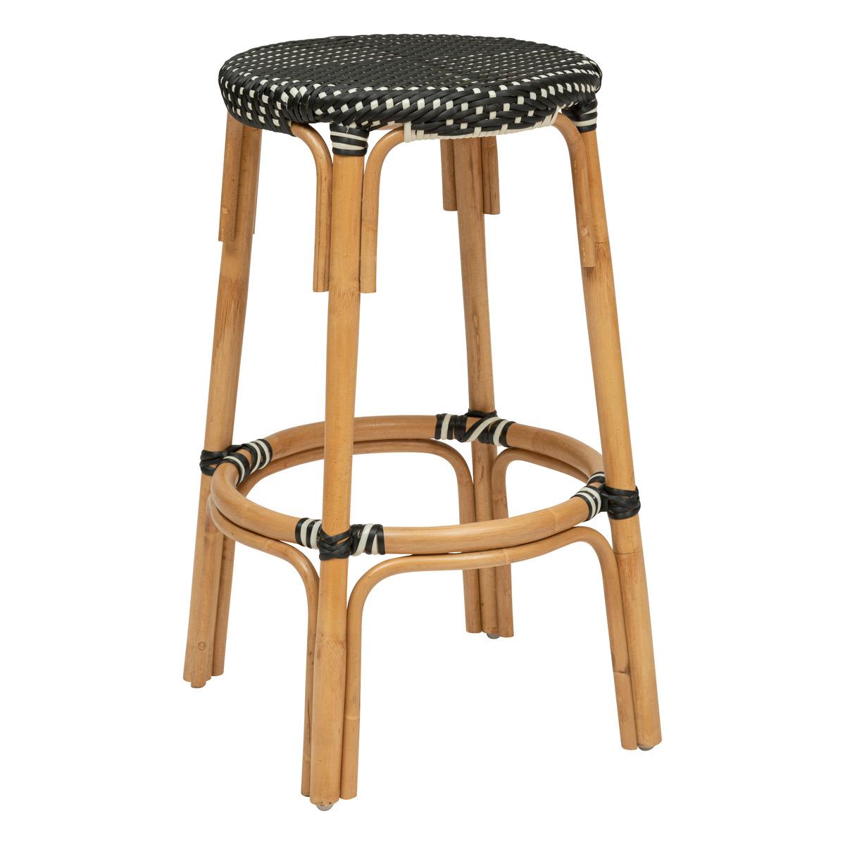 TABOURET ILOT ROTIN TRECIA NOIR
