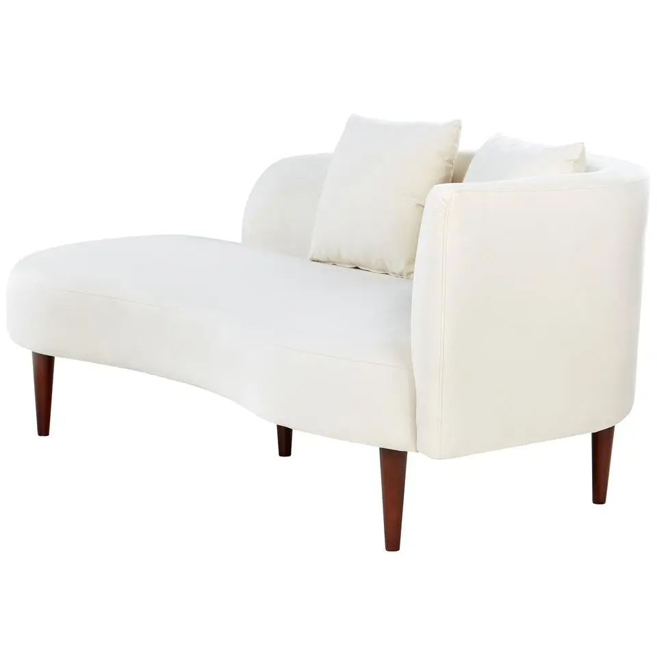 CHAUMONT - Chaise longue - Crème - Rechterzijde - Fluweel