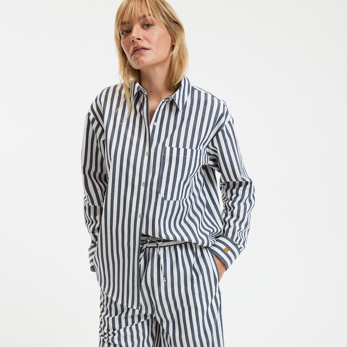 COLEÇÕES LA REDOUTE<br>Pijama Gestreepte em popeline, Signature Carlita