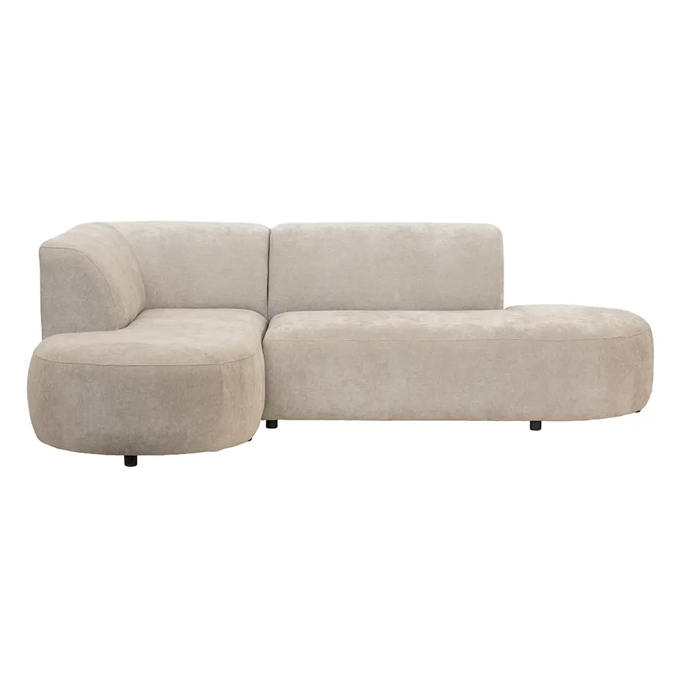 Hoekbank Luna links - stof Rebel - beige