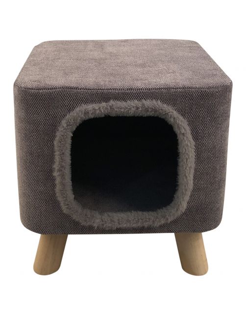 Adori Poef Olivia - Kattenmand - 35x35x34 cm Grijs