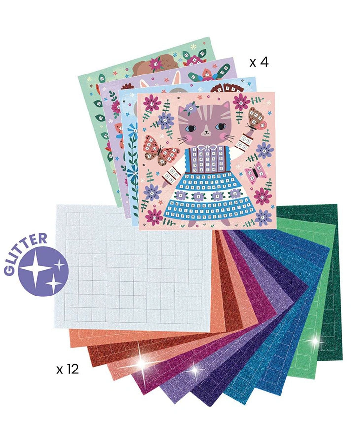 Mosaik-Bastelset LOVELY PETS 16-teilig in bunt