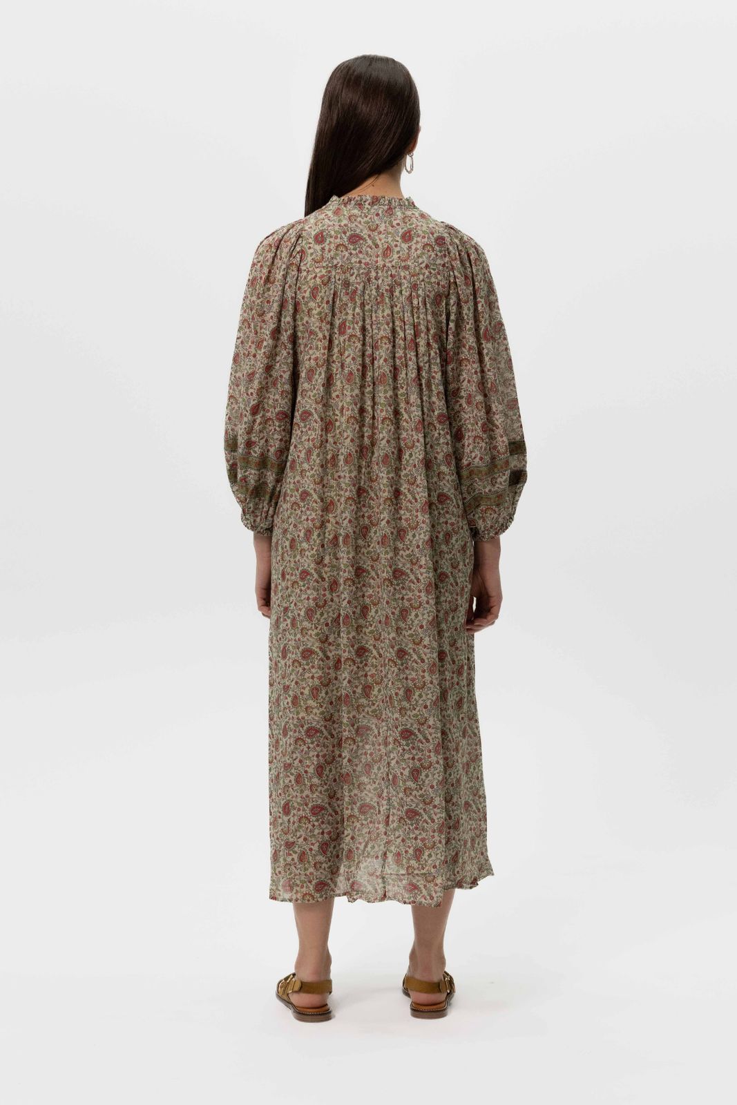 Groene maxi jurk met paisley print