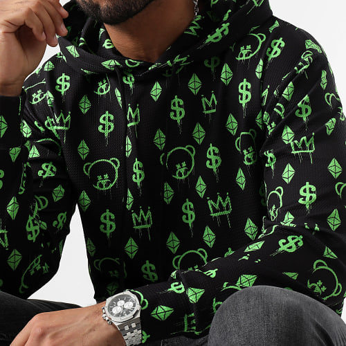 Sweat Capuche Lifestyle Maison De Couture 0067 Noir Vert