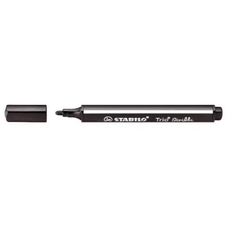 Gefederter Dreikant-Filzstift - STABILO Trio Scribbi - Einzelstift - schwarz