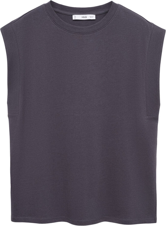 MANGO Short-sleeved cotton t-shirt Charcoal