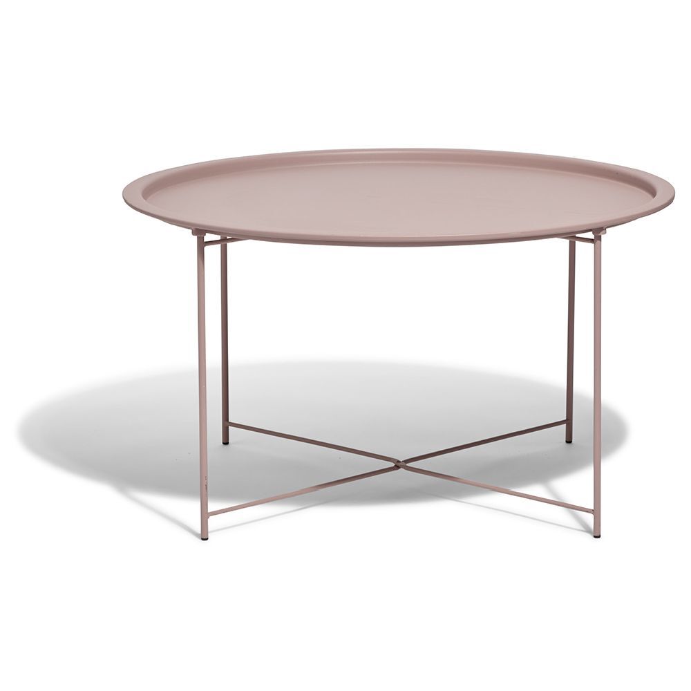 Table basse Maddy en métal rose poudré