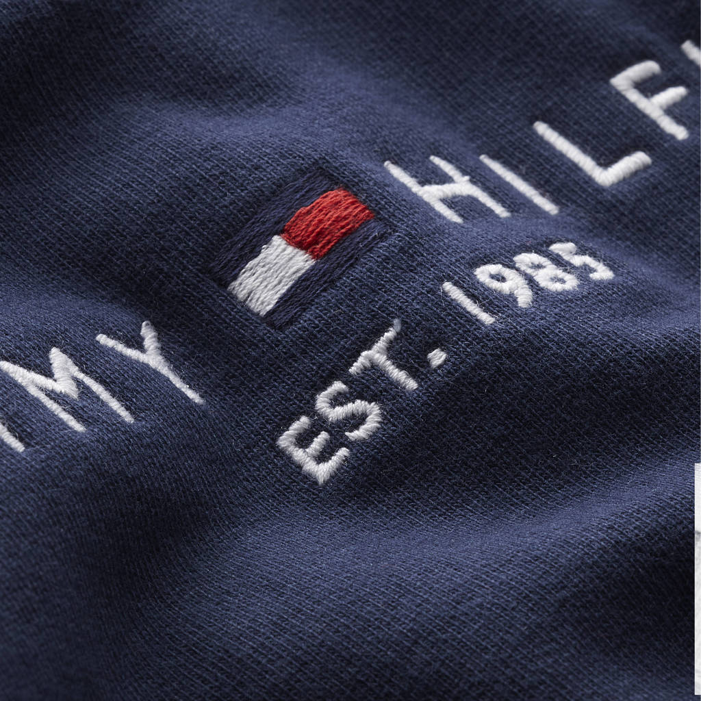 Tommy Hilfiger unisex hoodie met logo donkerblauw