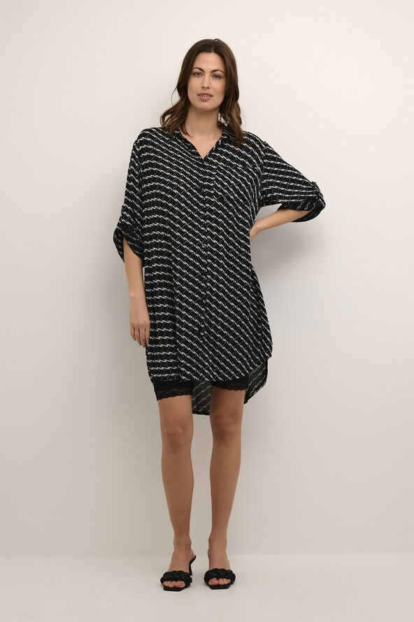 Kaffe KAmarita Amber Shirt Dress Black/chalk graphic print