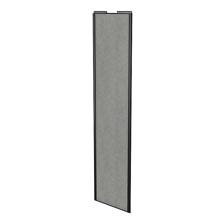 Porte de placard coulissante béton profil noir GoodHome Arius H. 248,5 x L. 62.2 cm + amortisseurs