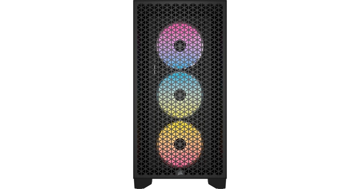 Corsair3000D Airflow RGB midi tower behuizing  (Zwart | 2x USB-A | RGB | Tempered Glass)