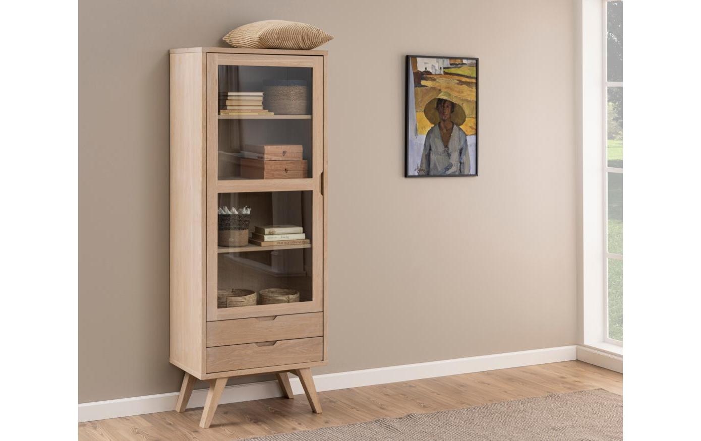 AC Design Vitrine »A-Line« Schrank, Glastür, 2 Einlegeböden, 2 Schubladen, in mehr Variationen