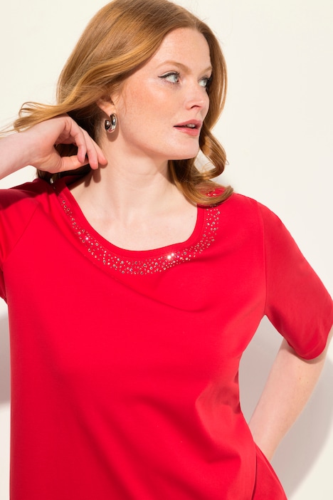 T-Shirt, Pima Cotton, A-Linie, Rundhals, Halbarm