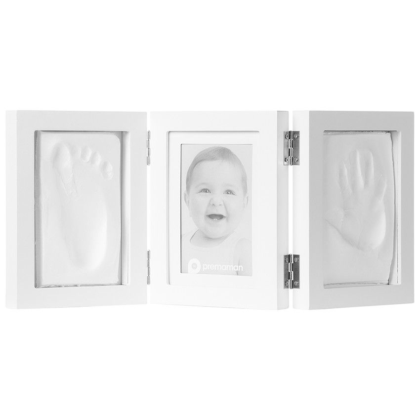 Cadre photo avec 2 empreintes - Blanc