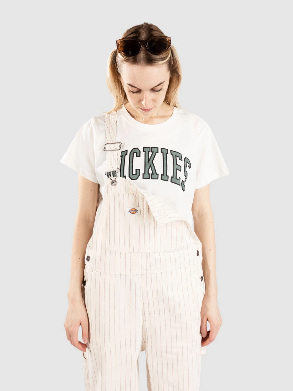 Dickies Service Bib Dungarees egret