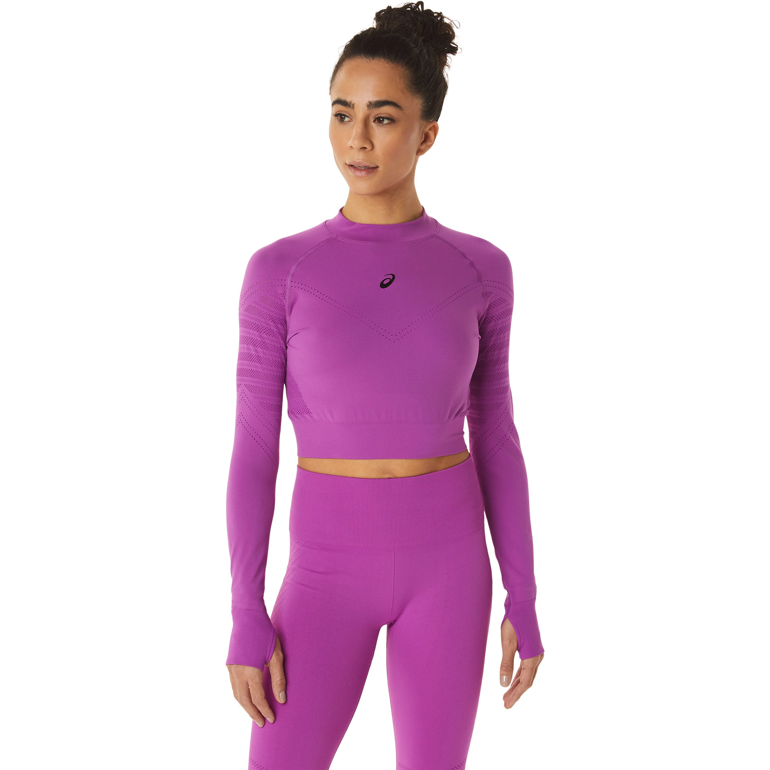 ASICS Seamless Crop Top Haut Manches Longues Femmes - Violet