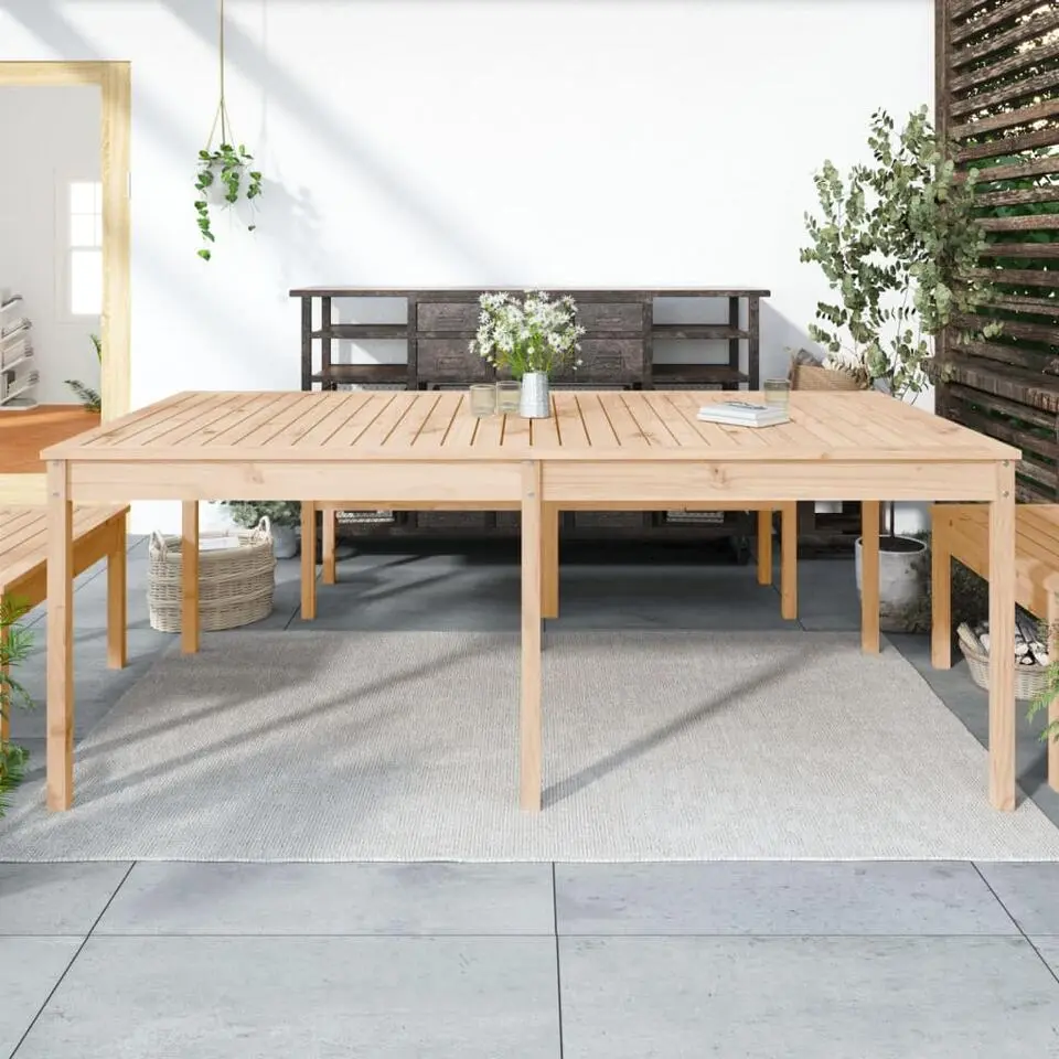 vidaXL - Tuintafel - Bruin - Massief grenenhout - 203.5 x 100 x 76 cm