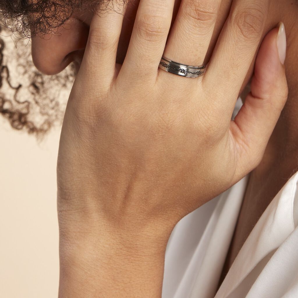 Bague Acier Blanc Lucas