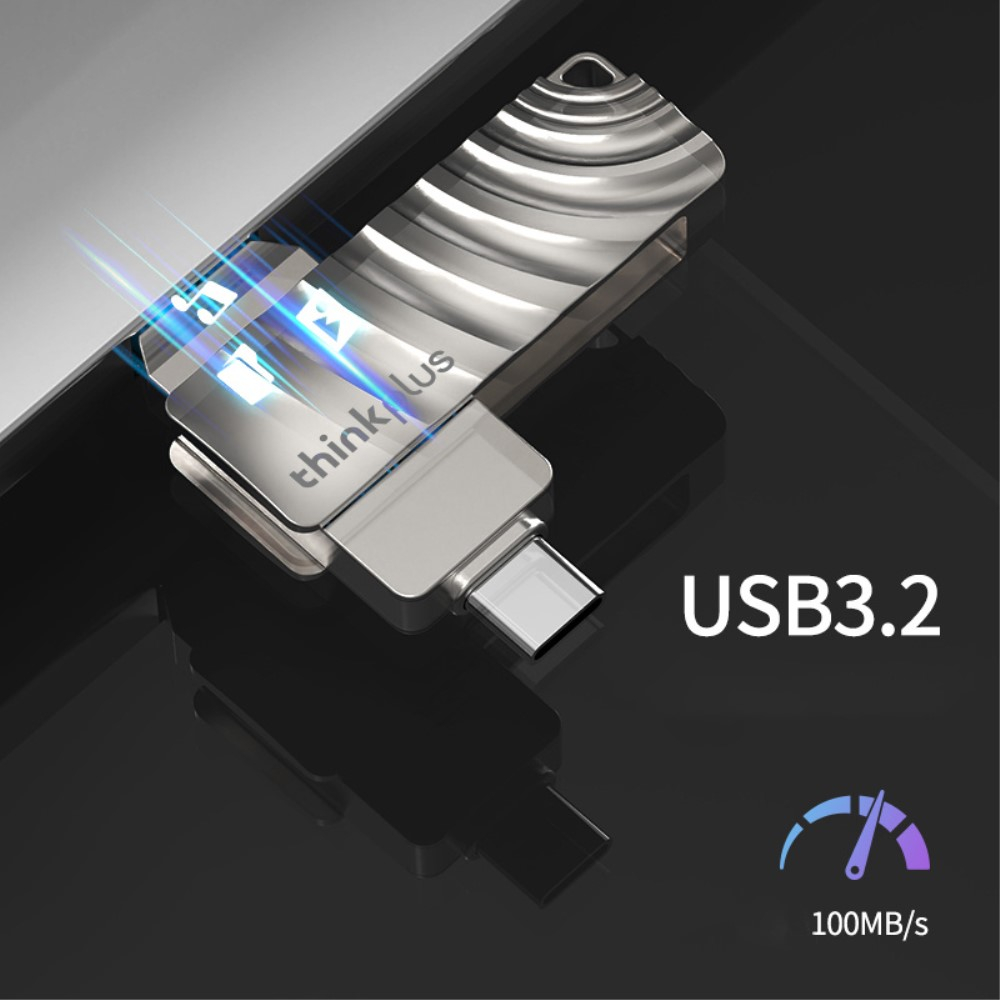 (32GB) Thinkplus USB C / USB 3.2 Speicher Stick Flash Drive mit 100 Mbit/s Lesegeschwindigkeit (MU232) - Silber