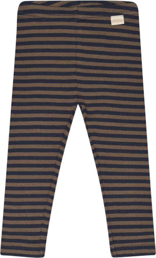 PETIT PIAO Legging Modal Striped Chocolate brown/i