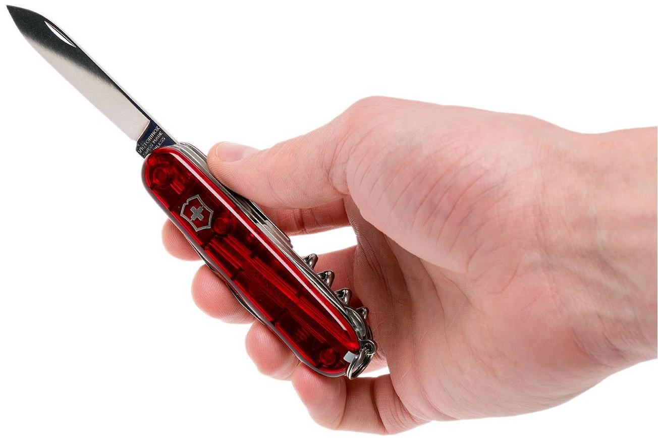 Victorinox Climber transparant rood 1.3703.T Zwitsers zakmes