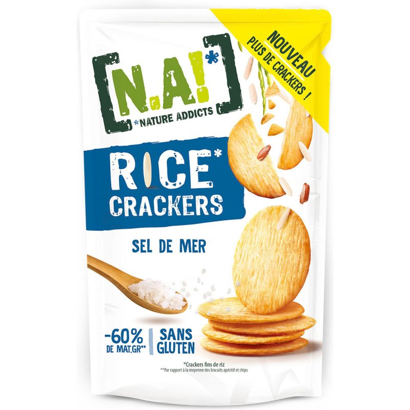 Rice crakers sel de mer, sans gluten N.A! - Sachet de 85 g
