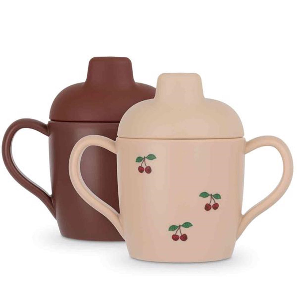 Silicone Drikkekop 2-pak Cherry