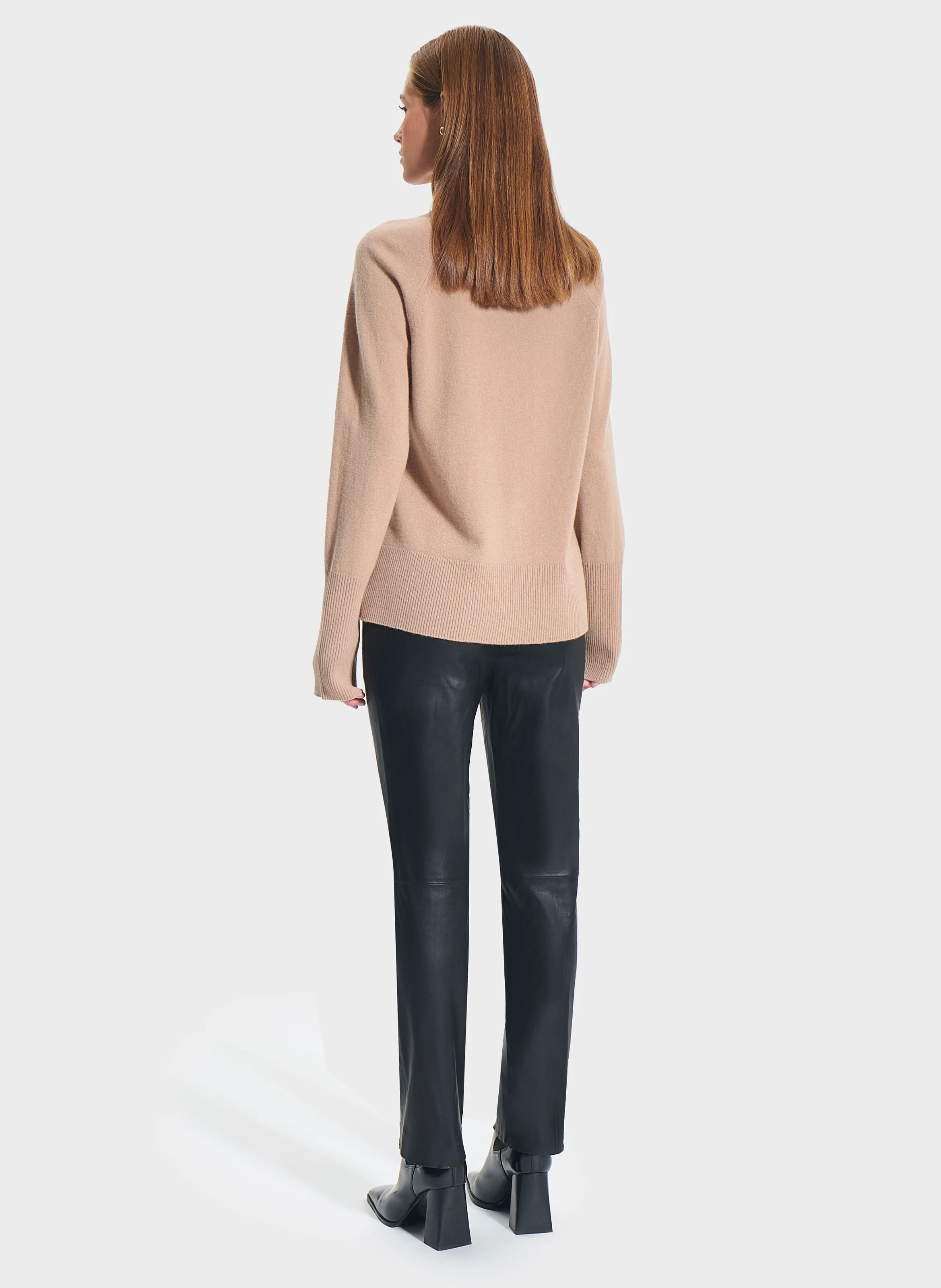 PLAISIR - Pantalon droit en cuir | Noir
