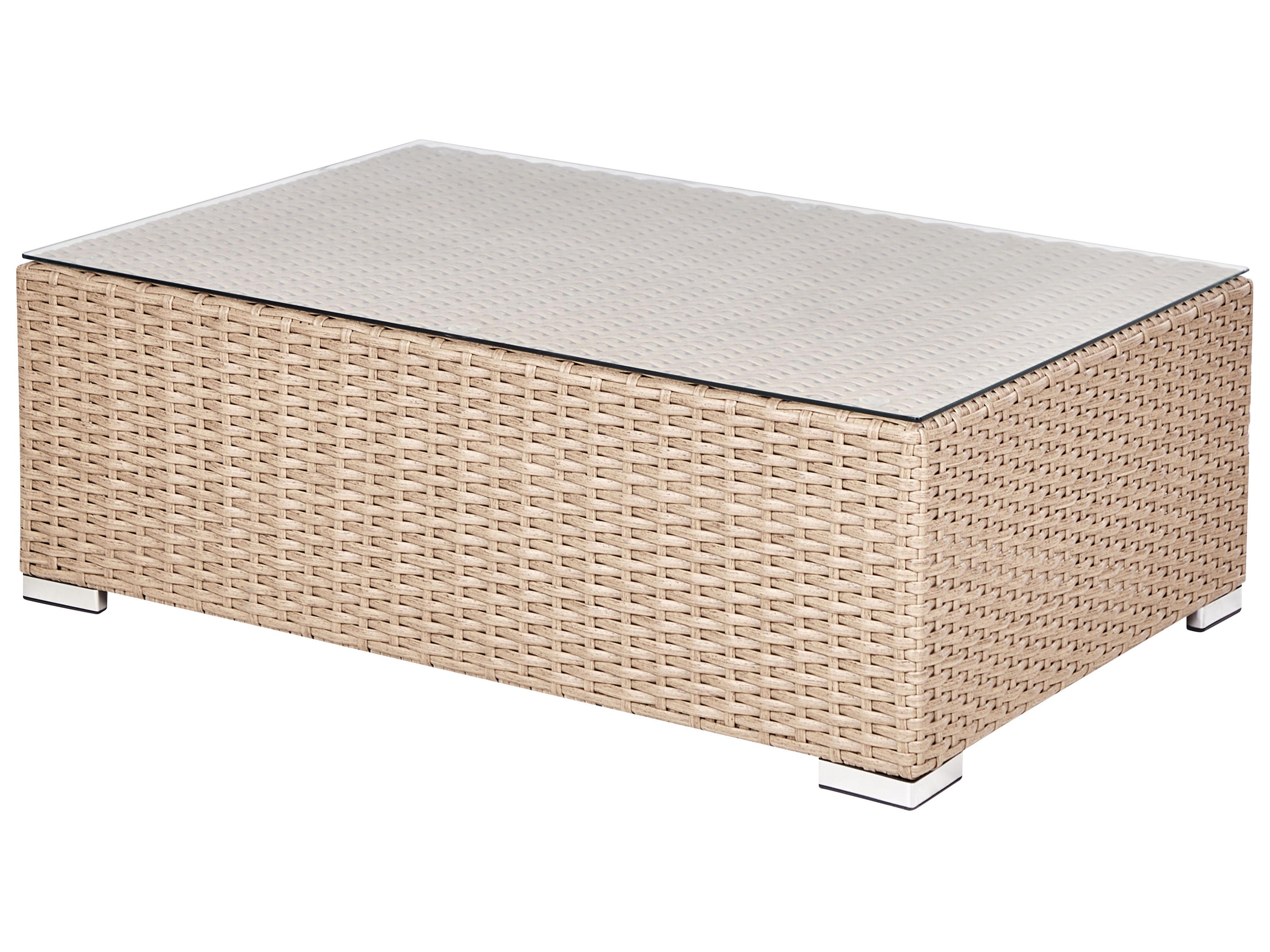 Loungeset met tafel 8-zits XXL rechtszijdig modulair PE rotan Zandbeige