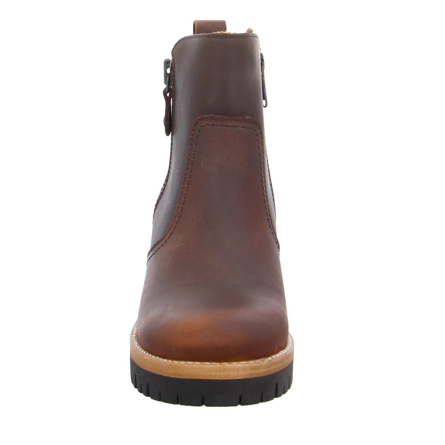 PANAMA JACK Stiefelette Cognac Leder  mit Lammfell - Innenfutter