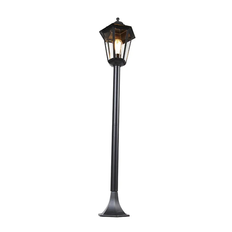 Qazqa staande buitenlampen new orleans zwart e27