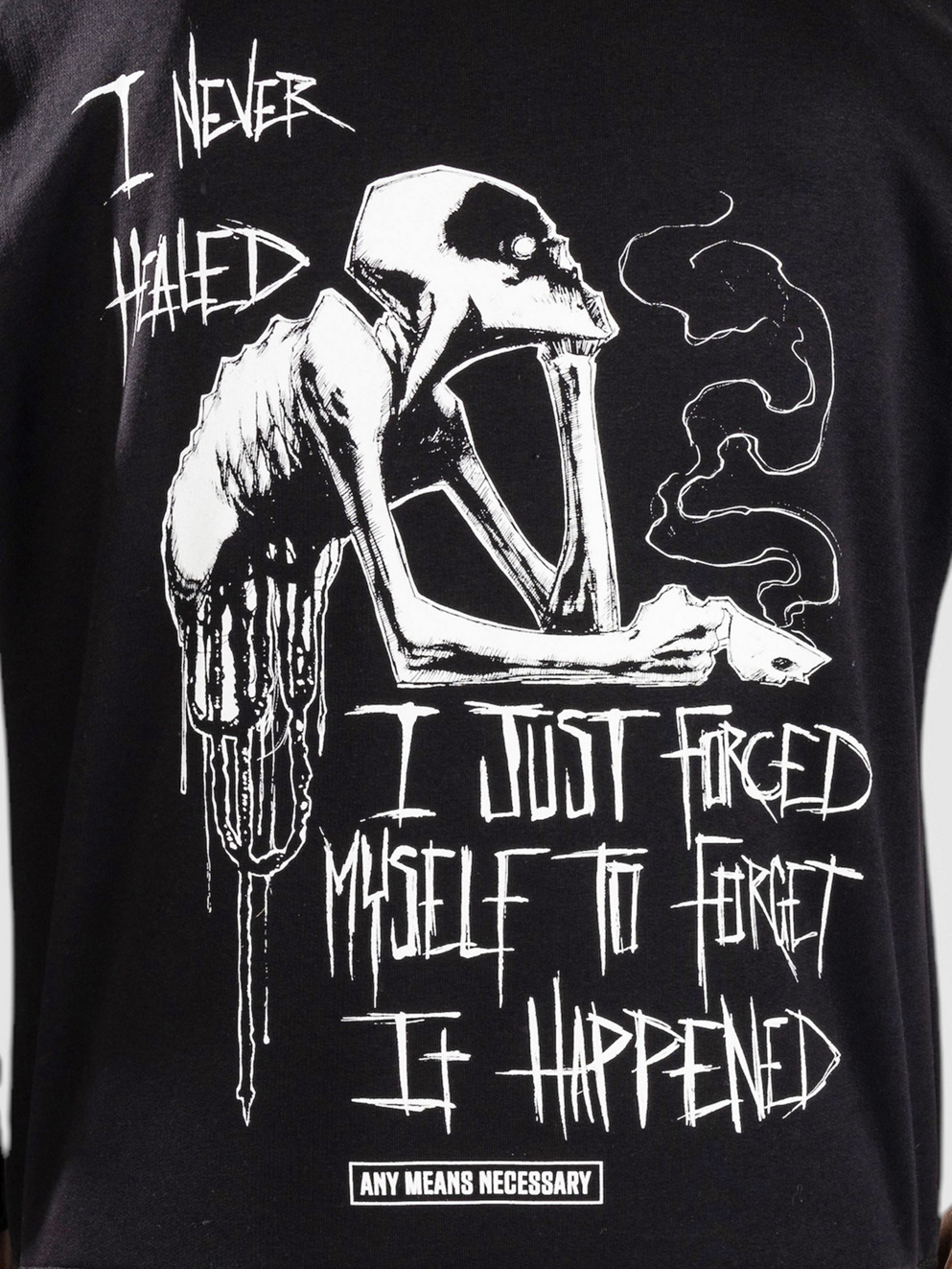 Any Means Necessary To Forget Hoodie black