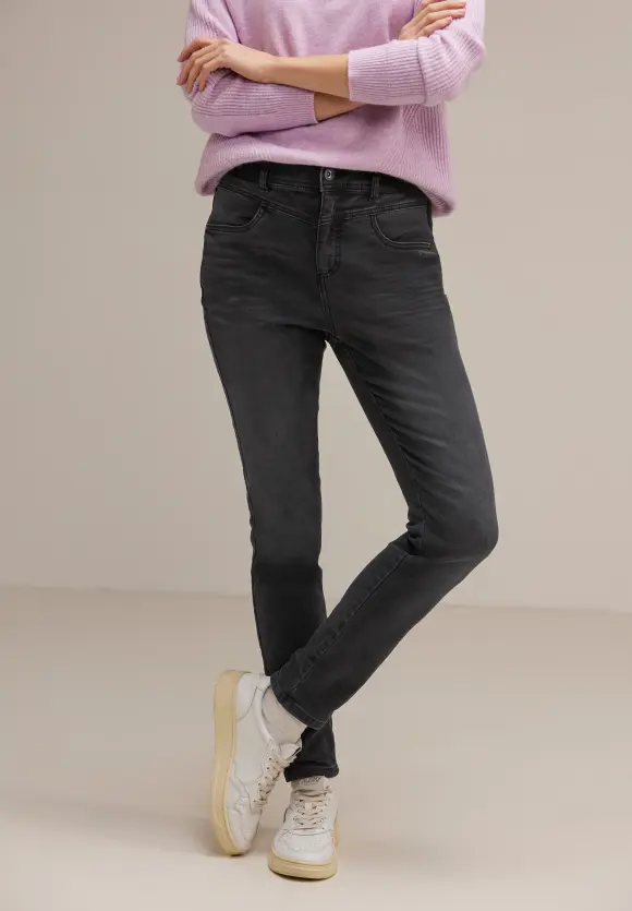 Skinny Fit Jeggings - deep black wash