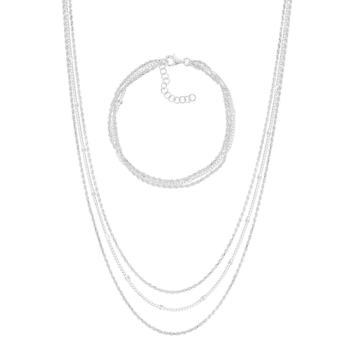 Parure argent 925 collier bracelet