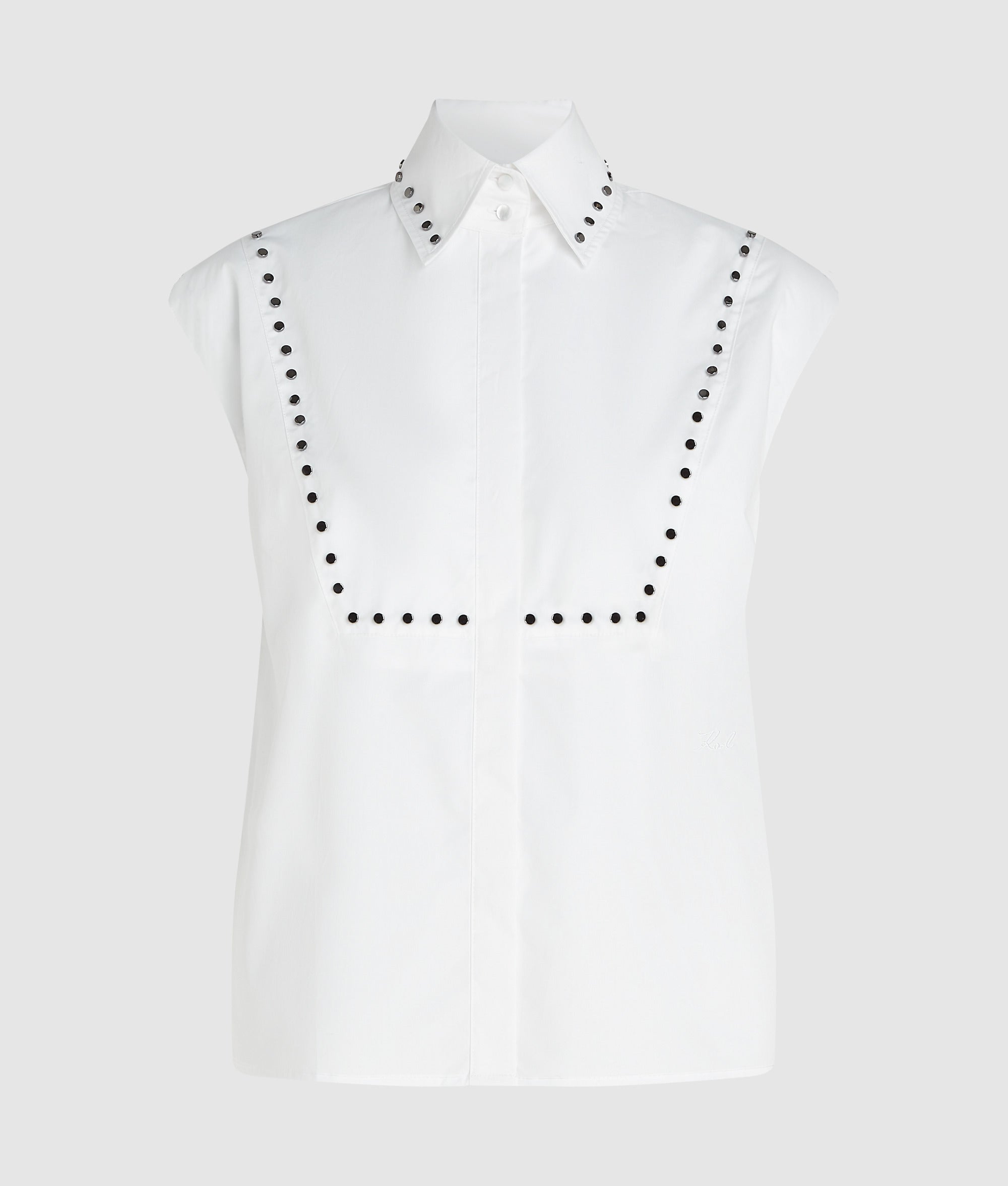 Popeline overhemd met studs