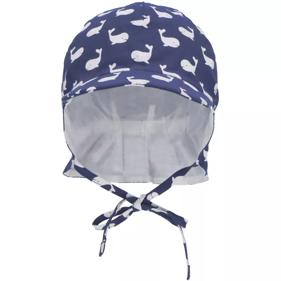 Sterntaler Schirmmütze mit Nackenschutz Wale blau