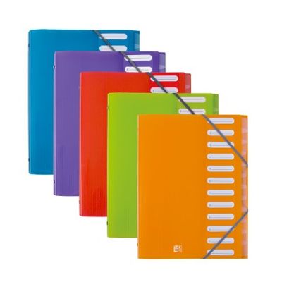 Oxford School Life - Trieur polypro 12 positions - disponible dans différentes couleurs