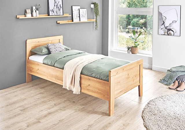 Bett Bern 90 x 200 cm Bianco-Eiche