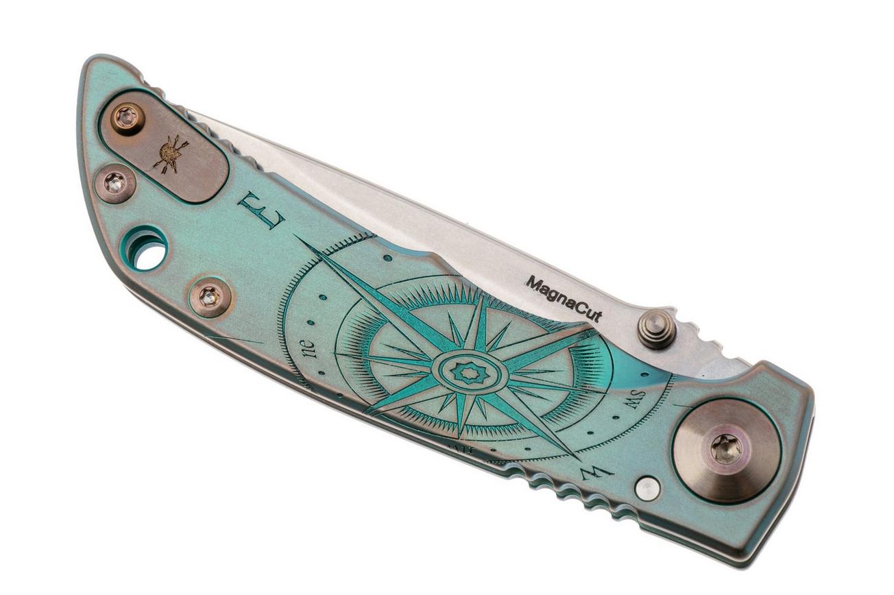 Spartan Harsey Folder 3.25 SF10C-COMPASS, Stonewashed CPM MagnaCut, Compass Green/Bronze Anodized Titanium zakmes