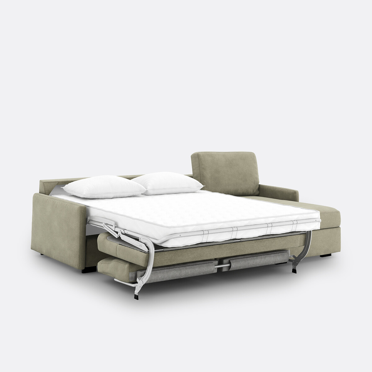 LA REDOUTE INTERIEURS<br>Sofá-cama de canto, tecido texturizado, Bultex Marta