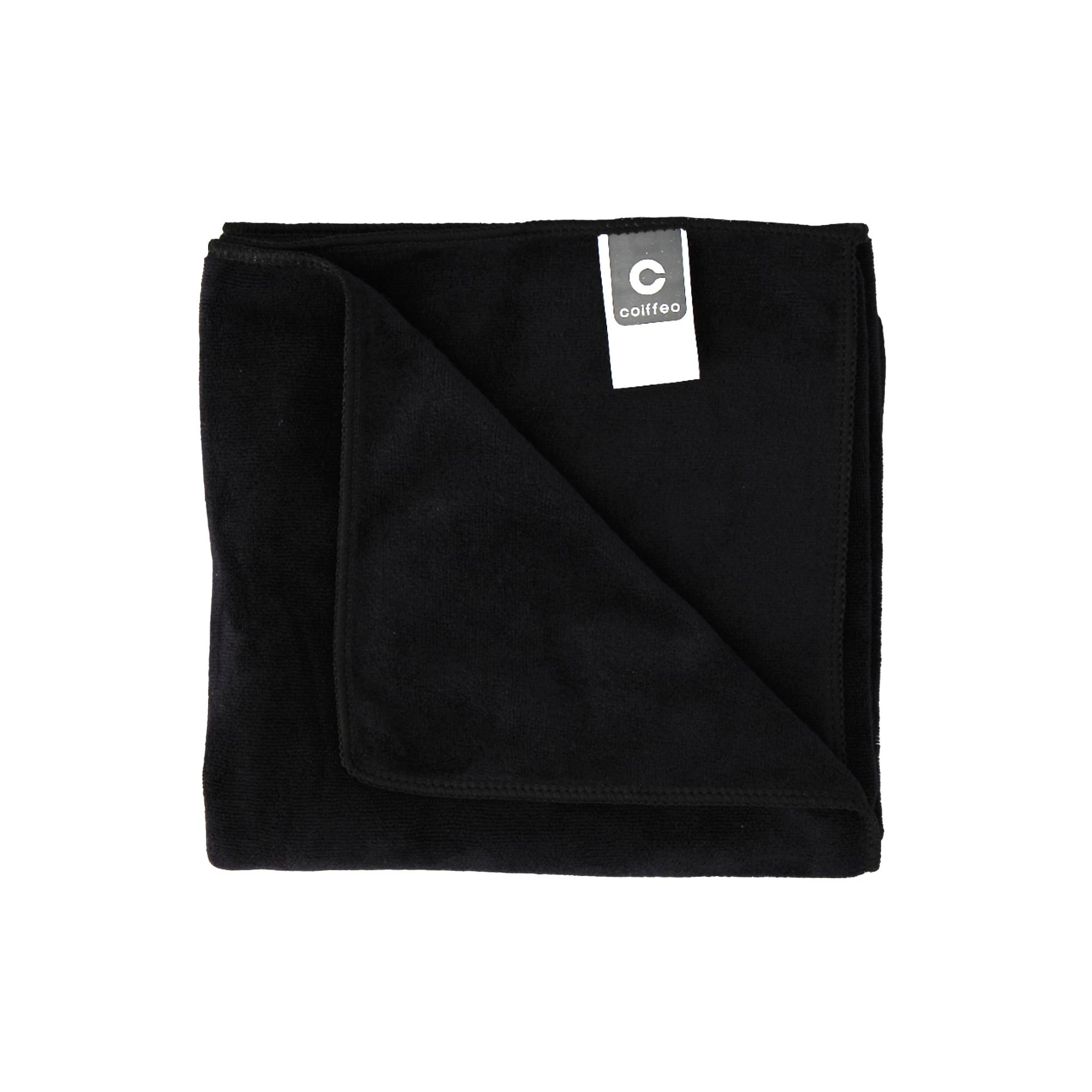 Serviette cheveux en microfibre Noire 45x95cm