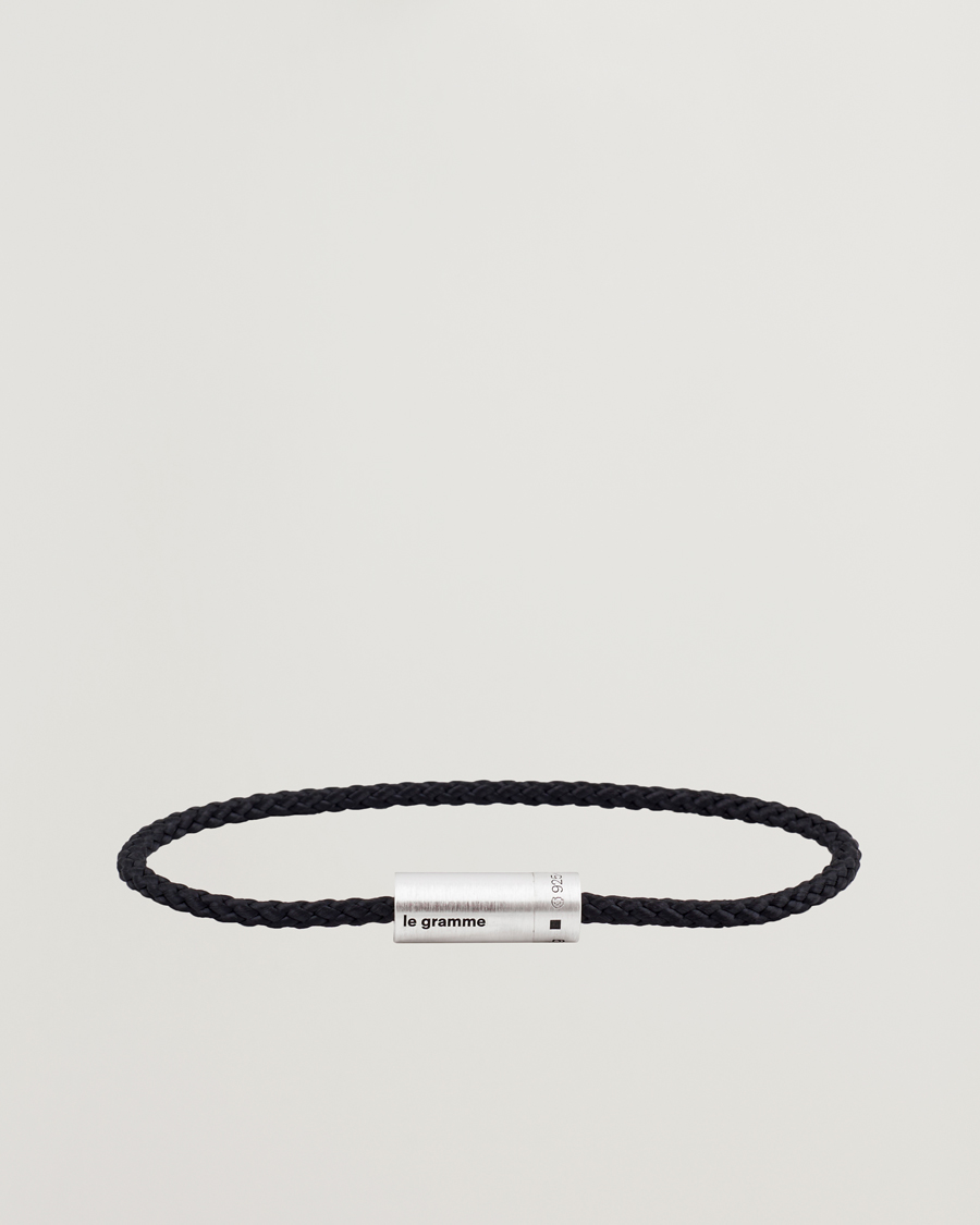 LE GRAMME Nato Cable Brushed Bracelet Black/Sterling Silver 7g