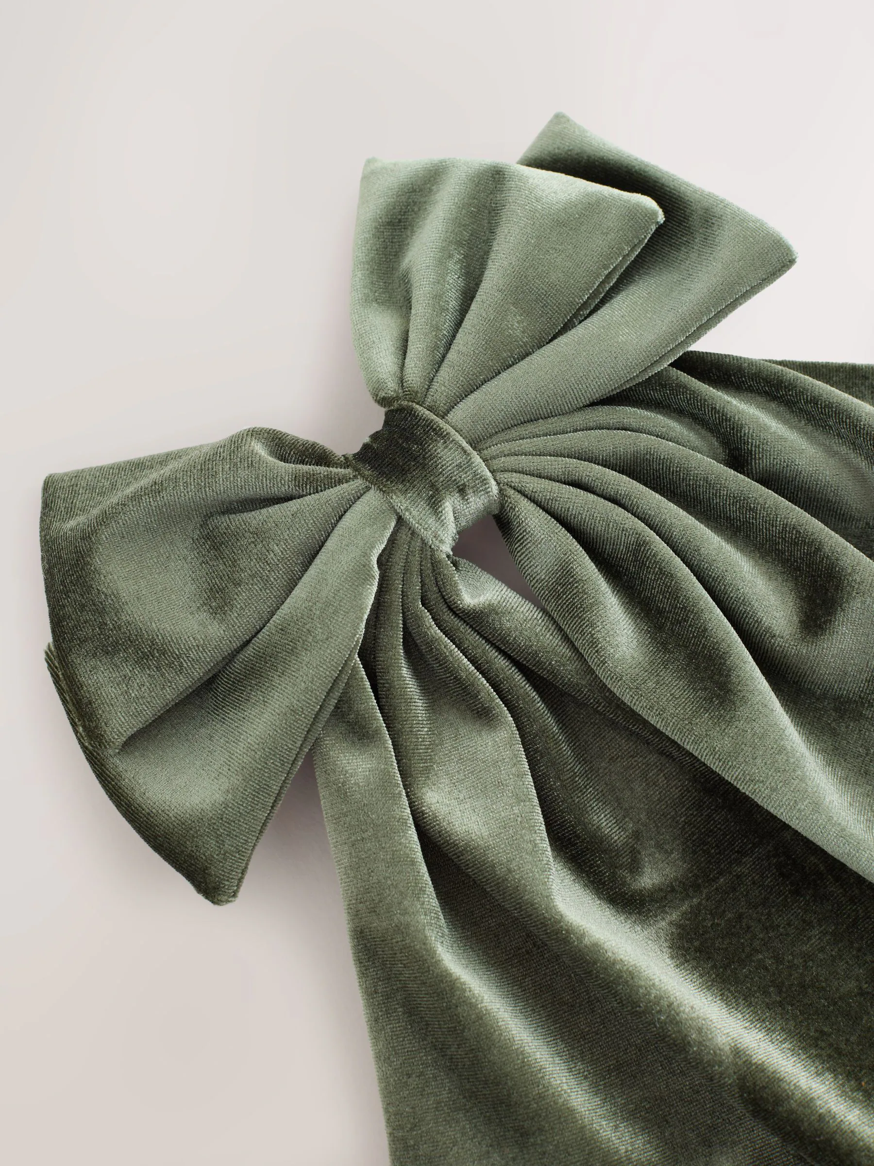 Groen fluweel - Haarspeld met strik