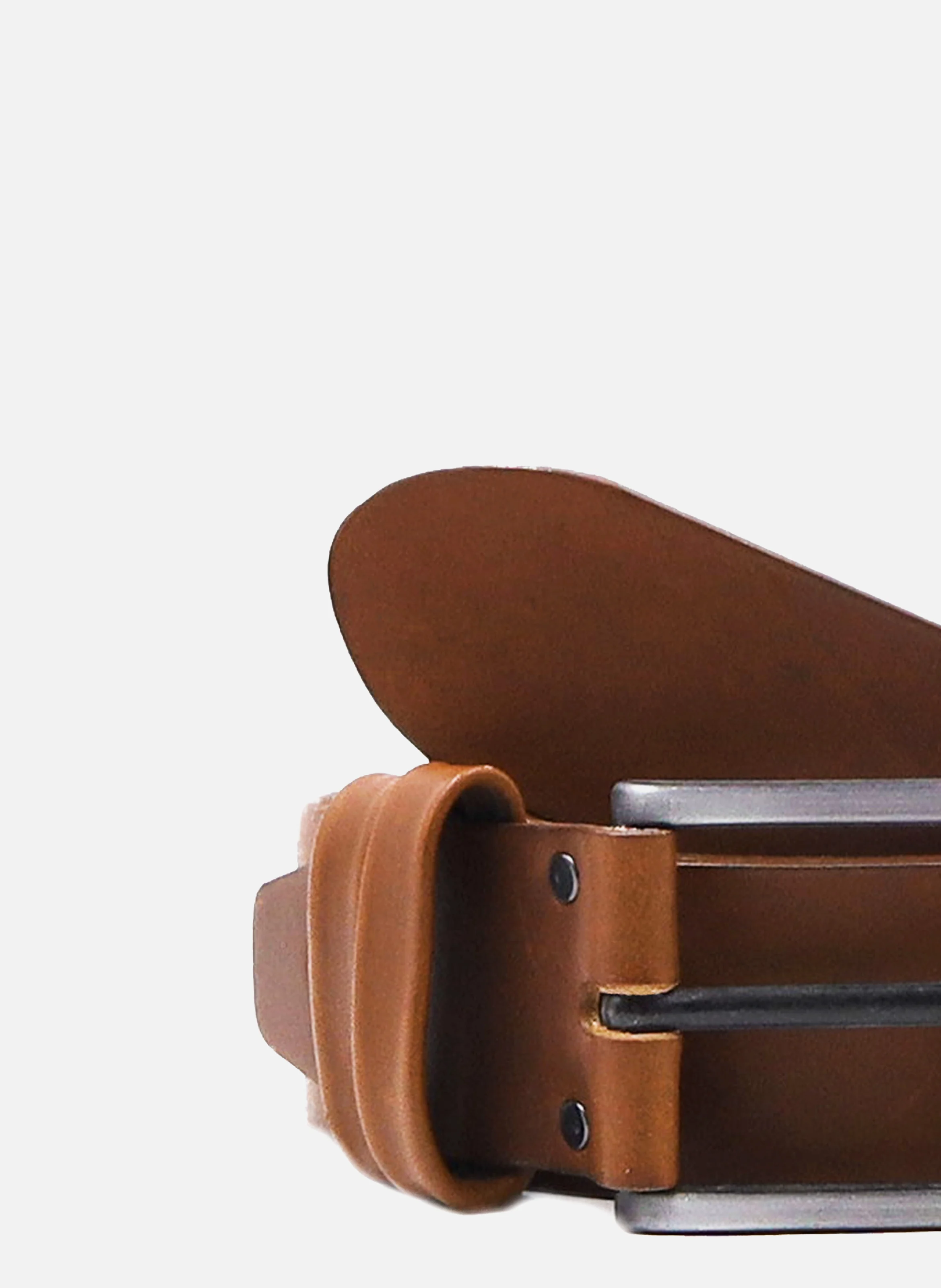 Ceinture casual cuir lisse | Marron