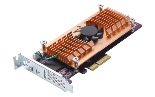 QNAP QM2-4P-384 - Lagringskontrol - PCIe 3.0 - lavprofil - PCIe 3.0 x8 - for QNAP TS-1273, 1277, 473, 677, 873, 877, 977, EC1280, TVS-2472, 473, 673, 872, 873, 882
