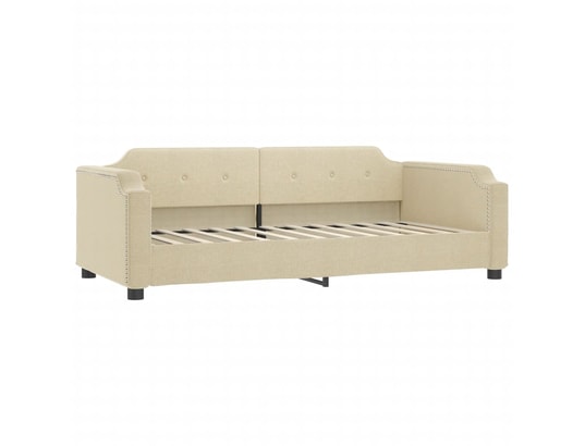 VIDAXL - Lit de jour avec gigogne et tiroirs crème 90x200 cm tissu