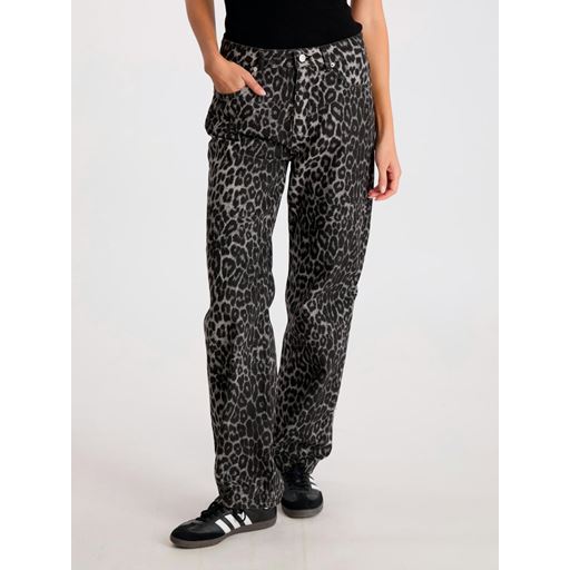 Neo Noir Simona Leopard Bukser, Grey Leopard, 38