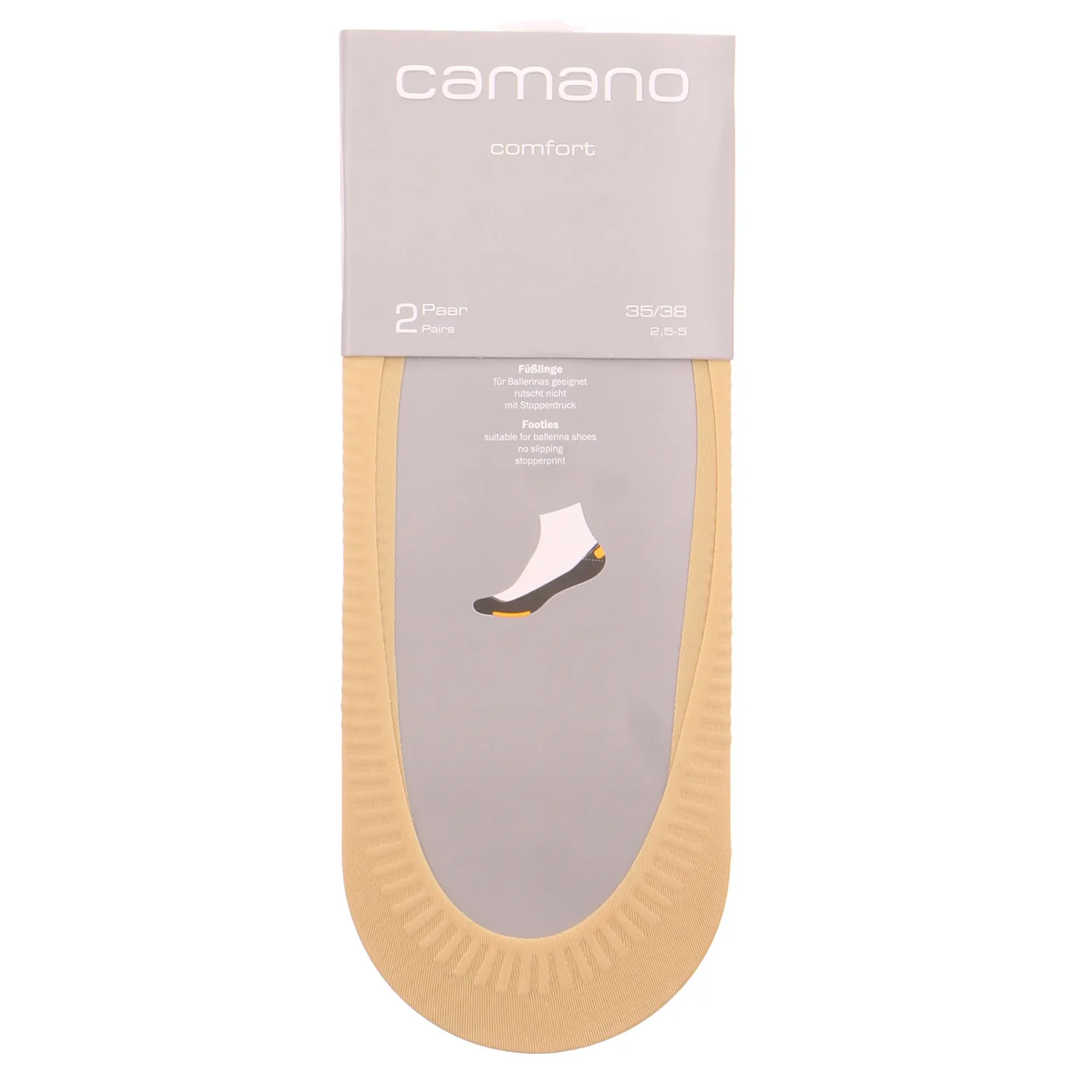 CAMANO Füsslinge Beige Recycelte Materialien  Vorfuss + Innenferse ABS Druck