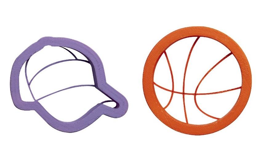 Guetzli-Ausstecher-Set 2 Stück, BasketballAusstechformen-Set mit Basketballmotiv